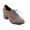 Nuevos zapatos británicos de primavera y otoño para mujer, terciopelo mate con cordones, punta redonda, de una sola capa, zapatos de tacón medio grueso, tallas 32-45, zapatos de comercio exterior