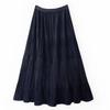 Falda de Terciopelo para Mujer Otoño e Invierno Cintura Alta Costura Fruncida Falda de Gran Oscilación Cintura Holgada de Longitud Media Falda Plisada en Forma de A A2485