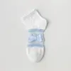 Meias de seda azul e branca para mulheres meias curtas da moda celebridade da internet meias de seda de vidro de verão meias finas de seda de cristal meias de barco mulheres