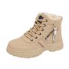 Tamanho Grande Transfronteiriço Inverno Forrado com Lã Pai Esportivo Feminino 2025 Novo Tendência Ins Sapatos Estudante Cano Alto Sapatos de Algodão Quente W2557