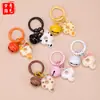 Chaveiro de Gato com Sino de Fecho de Mola Criativo DIY Cor de Doce Gatinho Fofo Pingente Estilo Casal para Mochila Fone de Ouvido