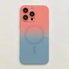 Funda para Teléfono con Efecto Magnético Líquido Degradado Bicolor Sensación de Piel 16 Adecuada para iPhone 17 Pro Max Película para Lente 15 Anticaídas 14