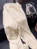 ¡Altamente Recomendado! Sin Textura D ~ Nuevos Pantalones Anchos de Terciopelo Leche Color Blanco Crudo con Caída de Seda para Mujer