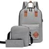 2026 Estilo Nuevo Mochila Sencilla Set de Tres Piezas Carga USB Bolsa para Estudiante Universitario Viaje Casual Bolsa para Computadora