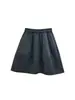 Falda midi de lana mezclada, minimalista y a la moda, con adornos de pedrería, estilo coreano, para mujer, colección otoño 2026, corte holgado, falda versátil de retazos en línea A