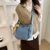 Bolso Tote de Mezclilla Casual de Moda para Mujer Bolso de Gran Capacidad Versátil Bolso de Hombro Cruzado Bolso Diario para Estudiante Universitario