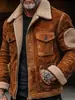 Comercio Exterior Transfronterizo Otoño e Invierno 2024 Éxitos Chaqueta Abrigo para Hombre Solapa de Piel de Cordero Chaqueta con Cremallera Negocios Casual para Hombre