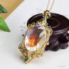 Colgante de Cristal Blanco Lunar de Colores Ai Yu Collar de Cristal Ópalo Sintético Joyería Transfronteriza al por Mayor S4102611