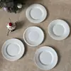 Múltiples Estilos de Platos de 6.25 pulgadas, Platos Cerámicos Minimalistas Blancos Puros con Relieve Estilo Francés, Platos de Porcelana Ósea, Platos para Pasteles, Platos de Postre
