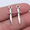 24x 8mm 0.5g plata antigua DIY aleación de zinc accesorios para joyería colgante de espada