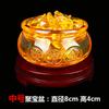 Tazón de Tesoro Dorado de la Suerte extragrande pequeño y mediano decoración Bolsa de yuanes dorada cristal vidrio ceremonia de apertura para Dios de la Riqueza decoración hogar
