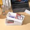 Caja de almacenamiento de escritorio tipo abatible, pequeña caja de almacenamiento de tarjetas con animación de estrellas, cubierta para tarjetas, caja de colección multifuncional