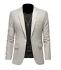Comercio exterior transfronterizo primavera y otoño traje formal liso de un botón para hombre, blazer ajustado estilo coreano, chaqueta de una pieza para hombre