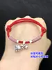S999 Plata Pura Retro Flor de Lirio del Valle Lazo Colgante Pulsera de Cuerda Trenzada a Mano Collar Accesorios Hechos a Mano diy