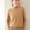 Baicai Veludo Cashmere Gola Meia-Alta 2026 Outono/Inverno Novo Estilo Coreano Versátil Macio Pegajoso Preguiçoso Tricô Top para o Dia a Dia