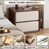 Armario de almacenamiento de mesita de noche estilo vintage 2026 nuevo modelo para dormitorio del hogar, pequeño armario de almacenamiento de mesita de noche estilo crema de madera maciza