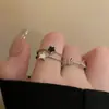 Anillo Abierto de Circonita Estrella de la Suerte para Mujer, Estilo Minimalista Simple, Diseño de Nicho, Anillo de Dedo Índice Moderno y Único