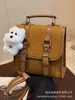 Mochila Retrô para Mulheres, Grande Capacidade, Casual e Versátil, Mochila Escolar para Estudantes, Textura Simples, Mochila de Viagem de Aparência Sofisticada