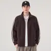Sudadera Cardigan con Cremallera para Hombre con Cuello Alto, Color Sólido, Chaqueta Casual Retro Japonesa, Chaqueta de Moda Nueva Primavera/Otoño 2026