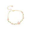 Pulsera de Flor Rosa Dulce y Elegante de Moda Estilo Coreano con Circonita Microincrustada, Moderna y Lujosa, Joyería Versátil y Exquisita