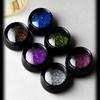 Caja redonda pequeña sombra de ojos negra polvo suelto esmalte de uñas lentejuelas cuentas pequeñas caja de embalaje botella ojo de gato blanco y negro