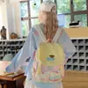 Mochila Escolar Estudiante de Secundaria Color de Contraste Femenina 2025 Nueva Retro Estilo Universitario con Solapa Mochila Pequeña Linda Fresca