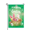 Bandera de Jardín de Pascua de Doble Cara Nueva de Amazon Personalizada por el Fabricante Decoración de Patio con Huevo de Pascua y Conejo