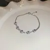 ¡Cubos de Azúcar Morados! Pulsera Cuadrada de Zirconia, Estilo Coreano Ins, Pulsera Exquisita, Diseño de Nicho, Joyería de Lujo Ligero al por Mayor