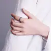 Anillo con Patrón de Nube para Hombres y Mujeres, Plata de Ley S925, Estilo Chino Vintage, Anillo Abierto Ajustable de Nube