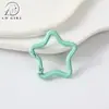 Fecho de mola pentagrama pequeno perolado colorido liga de zinco acessórios de joia material de chaveiro de contas DIY pingente