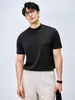 CBD Estilo Old MoneyCamiseta Masculina Manga Curta Algodão Modal Leve Sensação Fresca Confortável Casual Gola Alta Meio Top