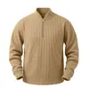 Suéter Otoño 2026 Unisex Casual Top Cuello Alto Cremallera Pana Manga Larga Camisa Polo Pareja Sin Planchar