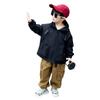 Roupa Infantil Oito Estações Primavera Nova Jaqueta Masculina Crianças Médias e Grandes Estilo Ocidental Corta-vento Masculino Infantil Primavera e Outono Casual Top Tendência