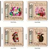 Enfeites de árvore de Natal transfronteiriços, Porta-notas de decoração de Natal, Placa de madeira, Pingente criativo, Artesanato de madeira DIY para pendurar