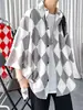 Camisa de Seda Helada de Calle Frita de Gama Alta Tendencia para Hombre Diseño de Moda Nicho Moderna Camisa de Manga Corta Verde Mostaza