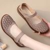 Sandalias para Mujer Explosions 2024 Verano Nuevo Tendón de Res Suela Suave Zapatos de Madre Transpirables Estilo Étnico Calado Ocio Combinable