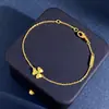 Pulseira Fanjia Simples Mini Flor de Três Folhas Feminina Celebridade Online Mesmo Estilo conjunto com Diamante Único Joias de Flor Pequena Fresca da Moda