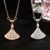 S925 prata esterlina cheia de diamante saia fã colar fivela original luz de luxo pequena saia das mulheres celebridade on-line elegante all-match colar
