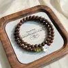 Pulseira de Sândalo Verde de Madeira para Mulheres, Sândalo Natural, Novo Estilo Chinês, Fresca e Elegante, Pulseira de Contas de Oração Budista
