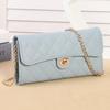 Bolso de Cadena Cruzado Bordado Rómbico Billetera Larga Casual Gran Capacidad para Mujer Estilo Chanel Mini Monedero con Hebilla