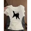 Blusa de Tricô Manga Curta Estilosa Chic Coreana para Mulheres, Nova Tendência Verão 2026 Cropped que Valoriza a Cintura Camiseta