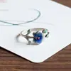 Novo Anel Versátil Estilo Chinês Esmalte Cloisonné Borboleta Orquídea Fresco Vintage Artístico Étnico Atacado