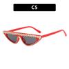 Nuevas gafas de sol para mujer 2023 moda Gafas de sol de ojo de gato de montura pequeña de moda con incrustaciones de diamantes gafas de sol de forma cóncava personalidad