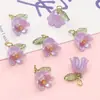 Acessórios de Anel de Orquídea Colorido Banhado em Acrílico Pulseira de Contas de Botão de Flor Antiga Material DIY Pingente de Contas Feito à Mão