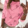 2024 Amazon transfronterizo otoño e invierno europeo y americano mujer casual estampado de globos cuello redondo manga larga camiseta top para mujer
