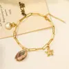 Joyería de Acero Inoxidable al por Mayor Estilo Vacaciones Hawaianas Cadena de Pie de Playa Femenina Elementos Marinos Estrella de Mar Concha Adornos de Pie para Mujeres