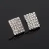 Brincos de Tarraxa Quadrados Modernos e Personalizados com Strass, Fornecimento Direto de Fabricantes de Joias para Orelhas de Yiwu, Lotes Mistos Disponíveis E168