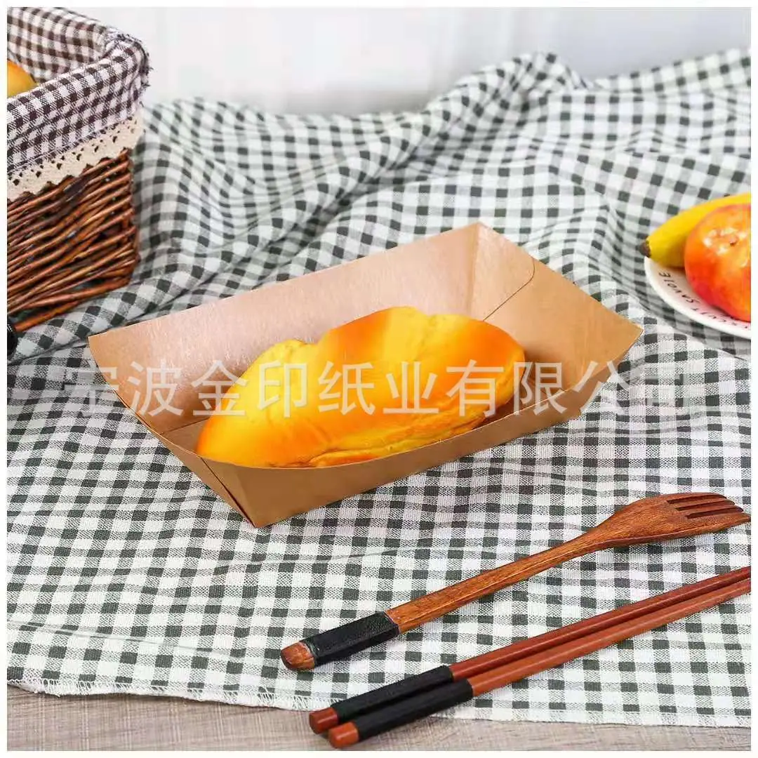 2-5 一次性木皮船纸船盒日式小船寿司纸盒木舟船型点心打包纸