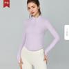 [Estrictamente Seleccionado] Otoño e Invierno Polo de Canalé Ropa Deportiva Fitness Yoga para Mujer Casual Ajustado Media Cremallera Top Deportivo Manga Larga