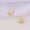 Accesorios de joyería semiacabados al por mayor metal incrustado circonita ciervo colgante collar pendientes pulsera colgante hecho a mano DIY